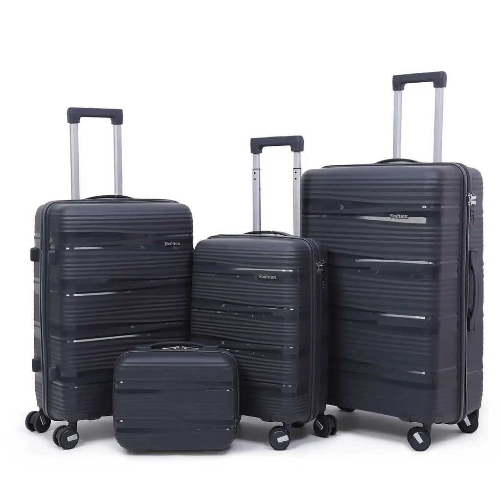 4-Piece Travel Luggage Set with Locks & Spinner Wheels