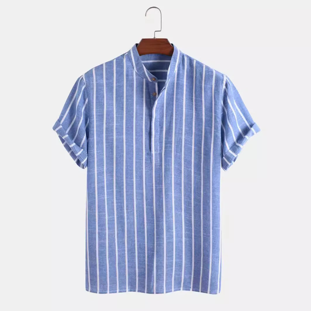 Men's Striped Linen Casual Shirt