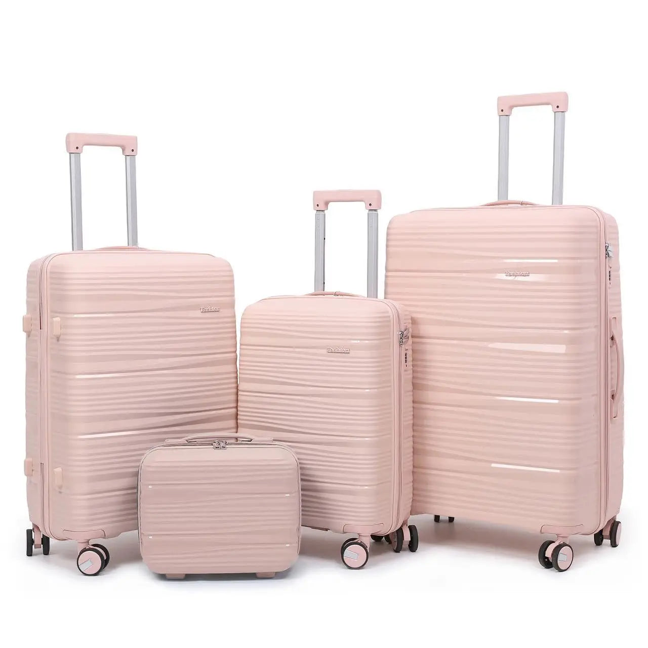4-Piece Travel Luggage Set with Locks & Spinner Wheels