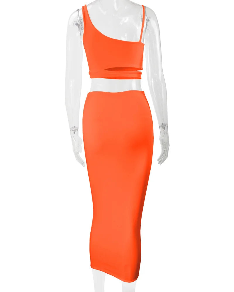 Women's Pleated Hollowout Two-Piece Dress
