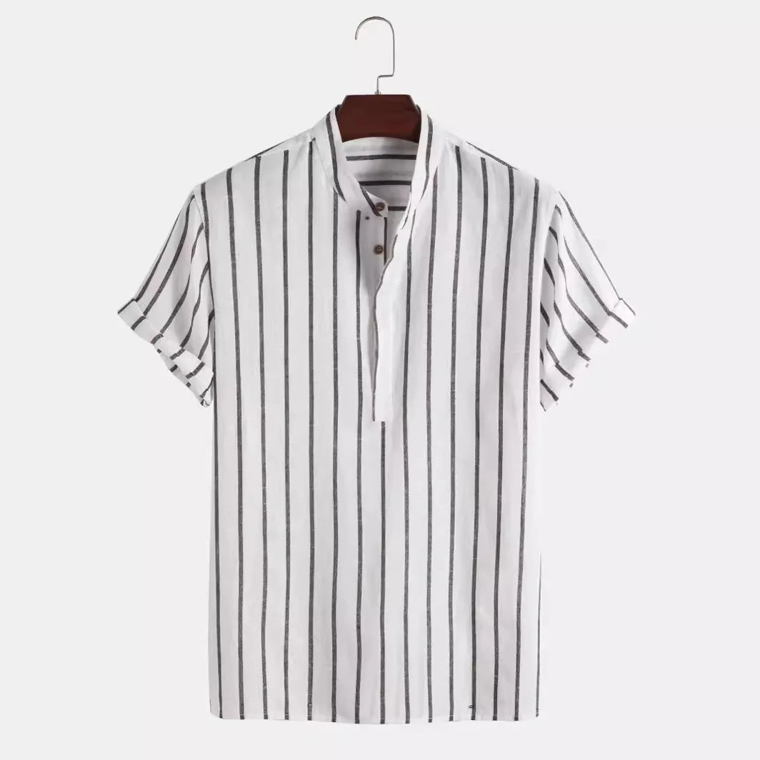 Men's Striped Linen Casual Shirt
