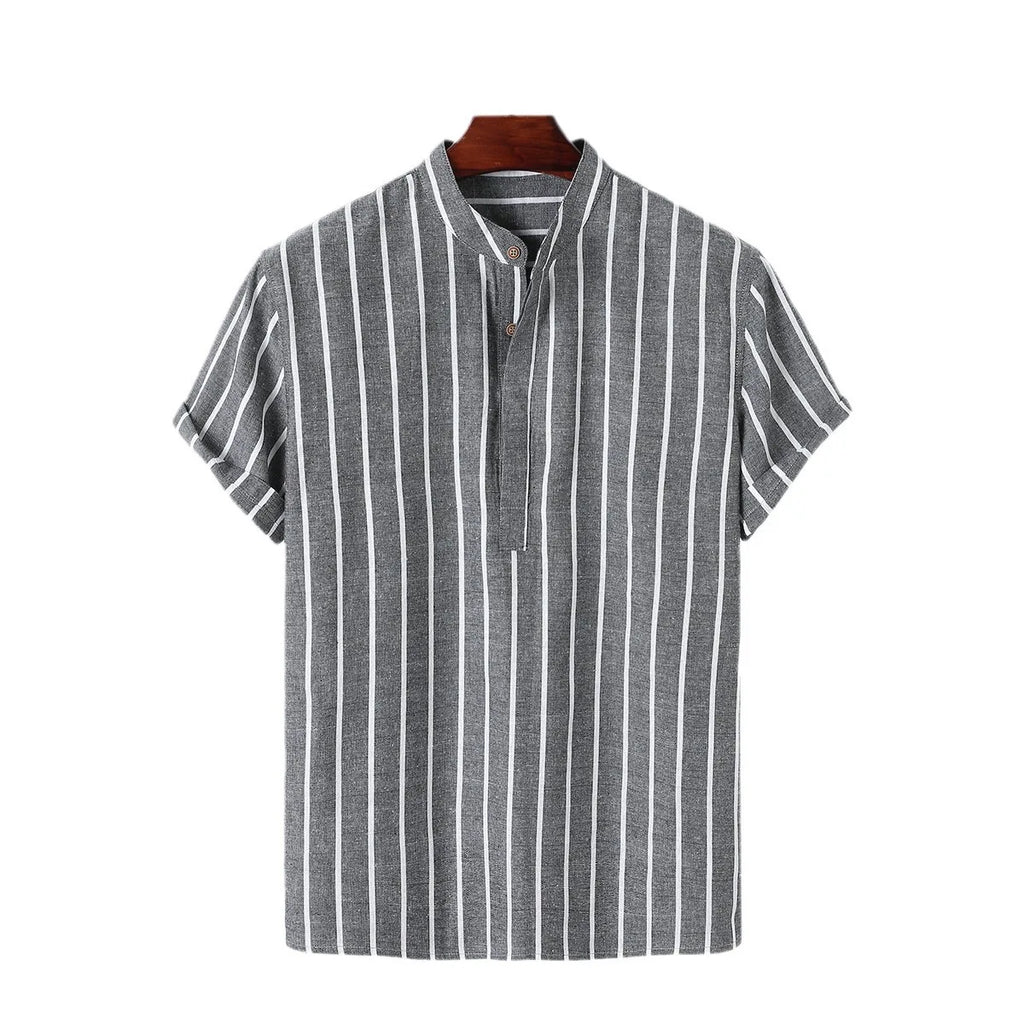 Men's Striped Linen Casual Shirt