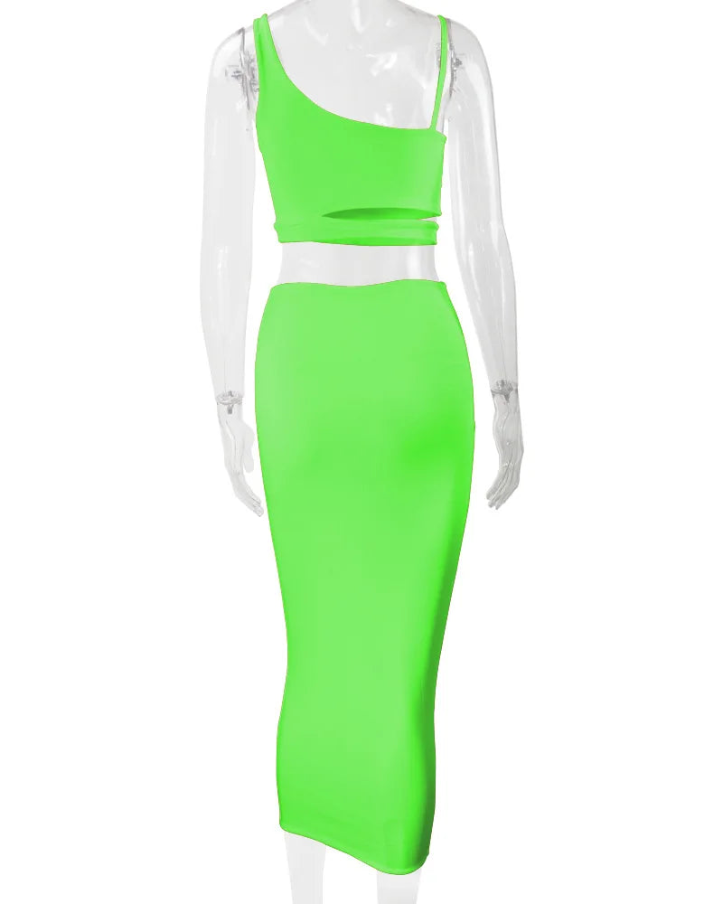 Women's Pleated Hollowout Two-Piece Dress