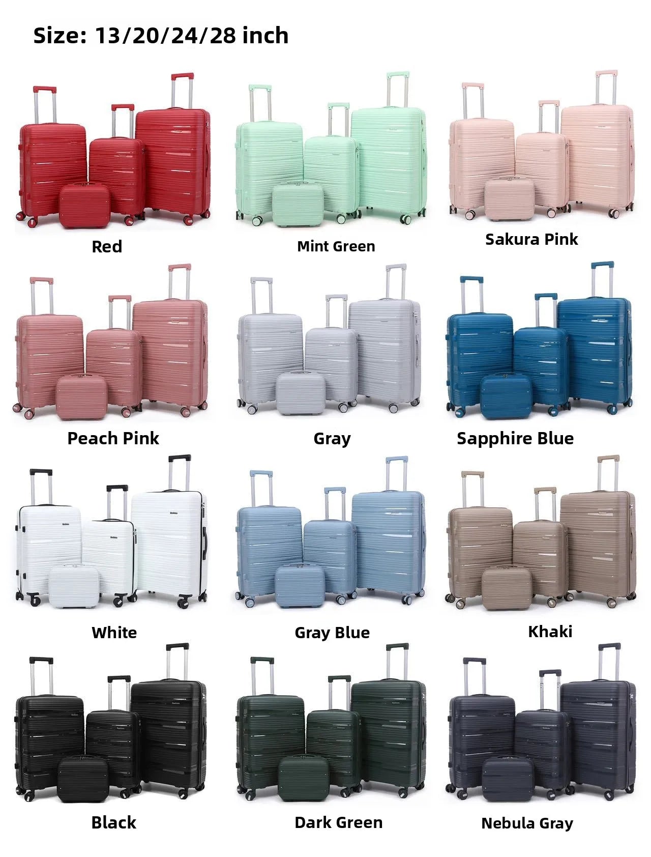 4-Piece Travel Luggage Set with Locks & Spinner Wheels