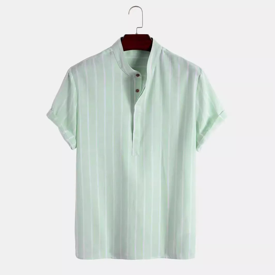 Men's Striped Linen Casual Shirt