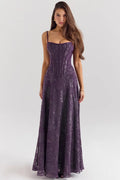 Women's Floral Lace Backless Ball Gown