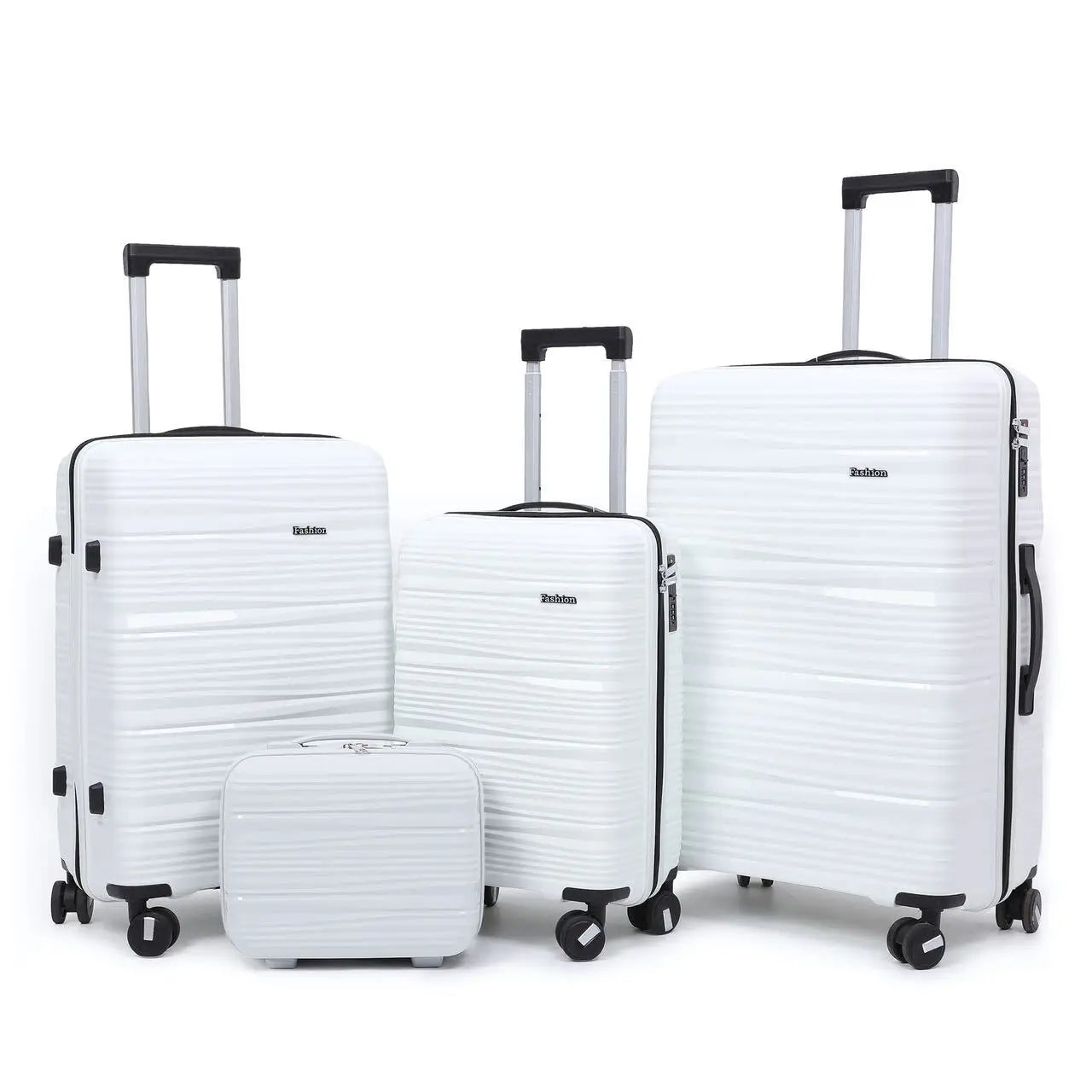 4-Piece Travel Luggage Set with Locks & Spinner Wheels
